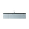 Laviva Vitri 72" Fossil Gray Single Sink Bathroom Vanity with VIVA Stone Matte Black Solid Surface Countertop 313VTR-72CFG-MB