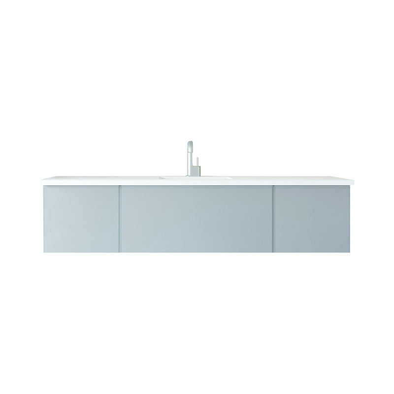 Laviva Vitri 72" Fossil Gray Single Sink Bathroom Vanity with VIVA Stone Matte White Solid Surface Countertop 313VTR-72CFG-MW