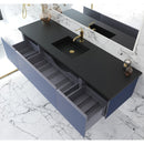 Laviva Vitri 72" Nautical Blue Single Sink Bathroom Vanity with VIVA Stone Matte Black Solid Surface Countertop 313VTR-72CNB-MB