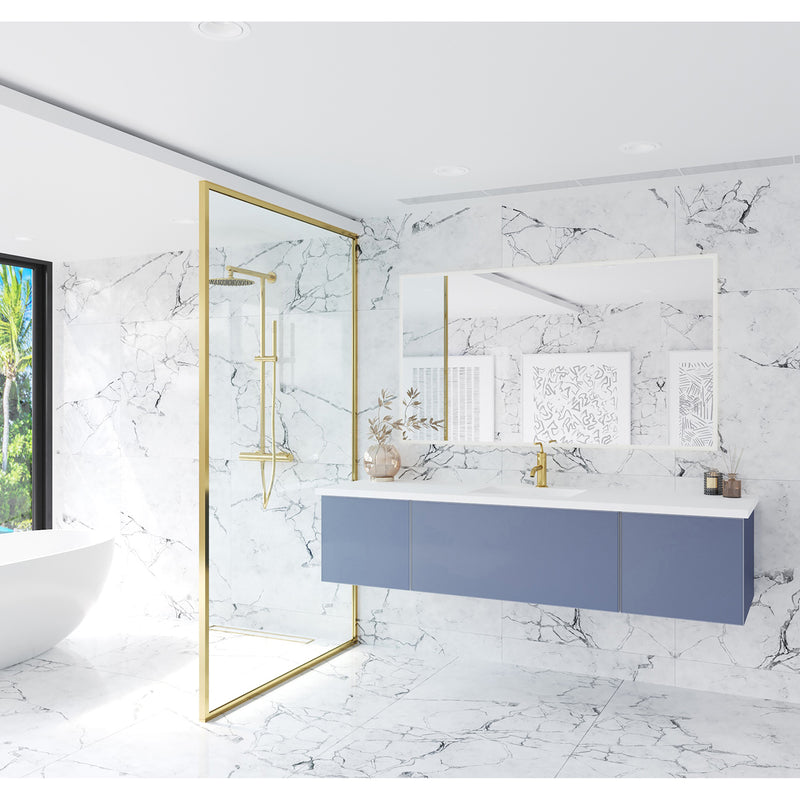 Laviva Vitri 72" Nautical Blue Single Sink Bathroom Vanity with VIVA Stone Matte White Solid Surface Countertop 313VTR-72CNB-MW