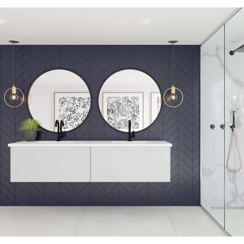 Laviva Vitri 72" Cloud White Double Sink Bathroom Vanity with VIVA Stone Matte White Solid Surface Countertop 313VTR-72DCW-MW