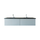 Laviva Vitri 72" Fossil Gray Double Sink Bathroom Vanity with VIVA Stone Matte Black Solid Surface Countertop 313VTR-72DFG-MB
