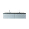 Laviva Vitri 72" Fossil Gray Double Sink Bathroom Vanity with VIVA Stone Matte Black Solid Surface Countertop 313VTR-72DFG-MB