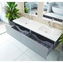 Laviva Vitri 72" Fossil Gray Double Sink Bathroom Vanity with VIVA Stone Matte White Solid Surface Countertop 313VTR-72DFG-MW