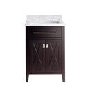 Laviva Wimbledon 24" Brown Bathroom Vanity with White Carrara Marble Countertop 313YG319-24B-WC