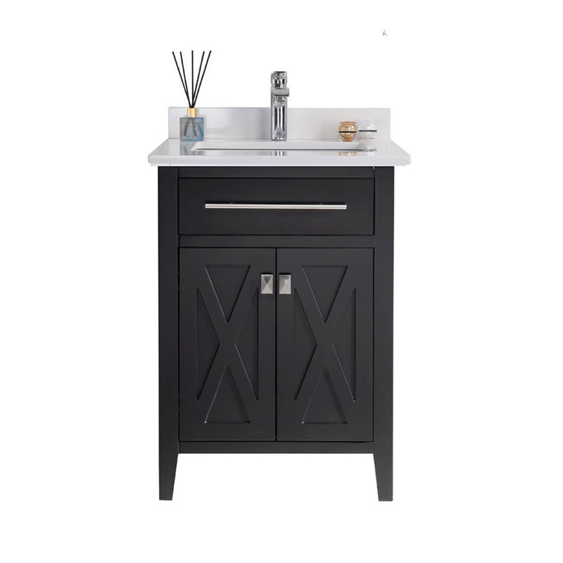 Laviva Wimbledon 24" Espresso Bathroom Vanity with White Quartz Countertop 313YG319-24E-WQ