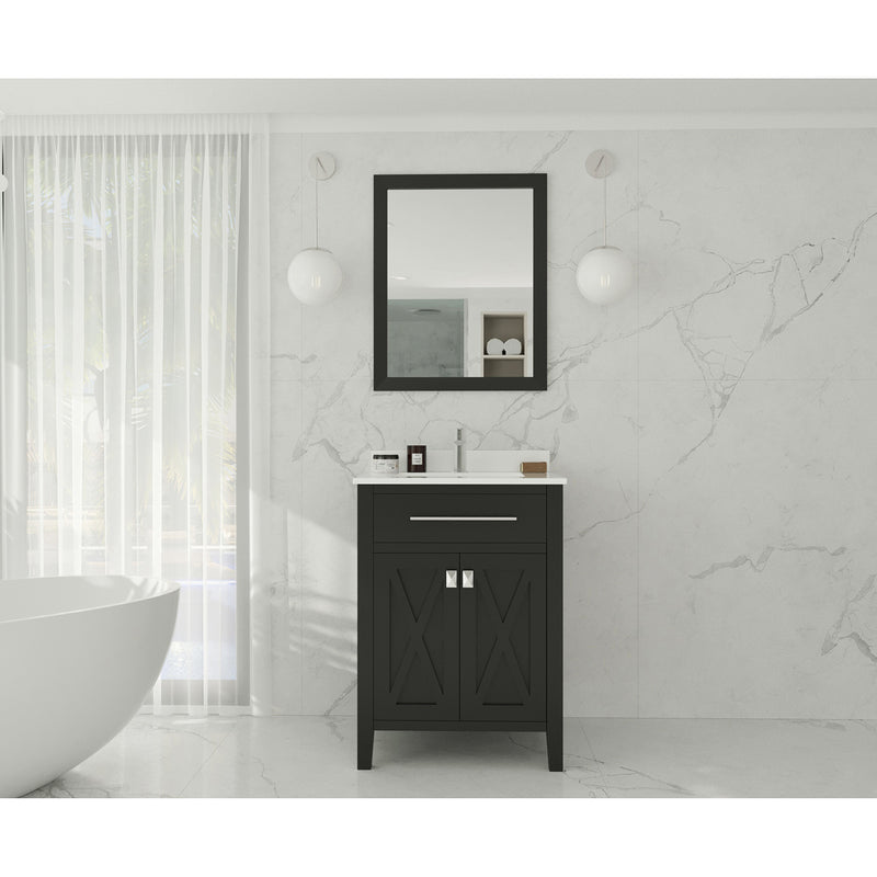 Laviva Wimbledon 24" Espresso Bathroom Vanity with White Quartz Countertop 313YG319-24E-WQ