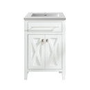 Laviva Wimbledon 24" White Bathroom Vanity with Matte White VIVA Stone Solid Surface Countertop 313YG319-24W-MW