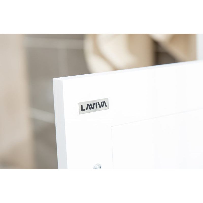 Laviva Wimbledon 24" White Bathroom Vanity with Matte White VIVA Stone Solid Surface Countertop 313YG319-24W-MW