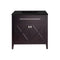 Laviva Wimbledon 36" Brown Bathroom Vanity with Matte Black VIVA Stone Solid Surface Countertop 313YG319-36B-MB