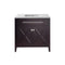 Laviva Wimbledon 36" Brown Bathroom Vanity with Matte White VIVA Stone Solid Surface Countertop 313YG319-36B-MW