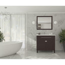 Laviva Wimbledon 36" Brown Bathroom Vanity with Matte White VIVA Stone Solid Surface Countertop 313YG319-36B-MW