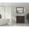 Laviva Wimbledon 36" Brown Bathroom Vanity with Matte White VIVA Stone Solid Surface Countertop 313YG319-36B-MW