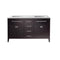 Laviva Wimbledon 60" Brown Double Sink Bathroom Vanity with Matte White VIVA Stone Solid Surface Countertop 313YG319-60B-MW