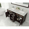 Laviva Wimbledon 60" Brown Double Sink Bathroom Vanity with Matte White VIVA Stone Solid Surface Countertop 313YG319-60B-MW
