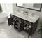 Laviva Wimbledon 60" Espresso Double Sink Bathroom Vanity with Matte Black VIVA Stone Solid Surface Countertop 313YG319-60E-MB
