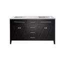 Laviva Wimbledon 60" Espresso Double Sink Bathroom Vanity with Matte White VIVA Stone Solid Surface Countertop 313YG319-60E-MW