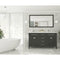 Laviva Wimbledon 60" Espresso Double Sink Bathroom Vanity with Matte White VIVA Stone Solid Surface Countertop 313YG319-60E-MW