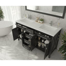 Laviva Wimbledon 60" Espresso Double Sink Bathroom Vanity with Matte White VIVA Stone Solid Surface Countertop 313YG319-60E-MW