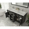 Laviva Wimbledon 60" Espresso Double Sink Bathroom Vanity with Matte White VIVA Stone Solid Surface Countertop 313YG319-60E-MW