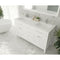 Laviva Wimbledon 60" White Double Sink Bathroom Vanity with Matte White VIVA Stone Solid Surface Countertop 313YG319-60W-MW
