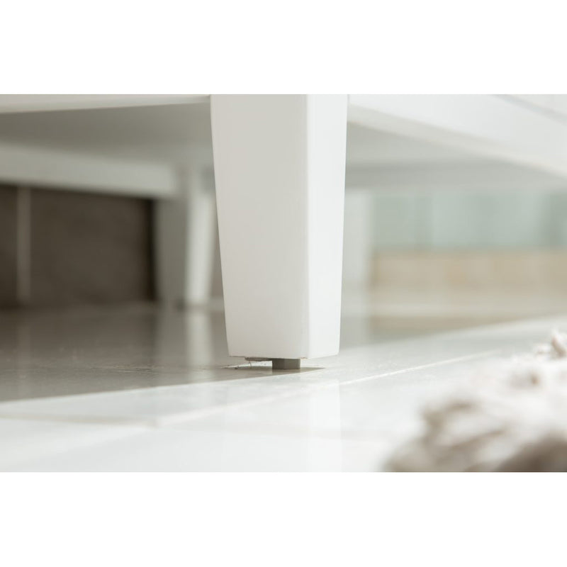 Laviva Wimbledon 60" White Double Sink Bathroom Vanity with Matte White VIVA Stone Solid Surface Countertop 313YG319-60W-MW