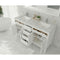Laviva Wimbledon 60" White Double Sink Bathroom Vanity with Matte White VIVA Stone Solid Surface Countertop 313YG319-60W-MW