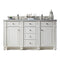 James Martin Bristol 60" Double Vanity Bright White with 3 cm Carrara Marble Top 157-V60D-BW-3CAR