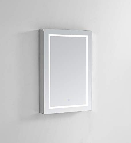 Aquadom 24in x 36in x 5in Right Hinge Royale Plus LED Lighted Mirror Glass Medicine Cabinet For Bathroom Defogger Dimmer Outlet