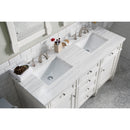 James Martin Brittany 60" Bright White Double Vanity with 3 cm Arctic Fall Solid Surface Top 650-V60D-BW-3AF