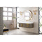 James Martin Mercer Island 48" Single Vanity Ash Gray Radiant Gold with Glossy White Composite Top 389-V48-AGR-G-GW