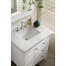 James Martin Palisades 30" Single Vanity Bright White with 3 cm Carrara Marble Top 527-V30-BW-3CAR