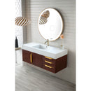 James Martin Mercer Island 48" Single Vanity Coffee Oak Radiant Gold with Glossy White Composite Top 389-V48-CFO-G-GW