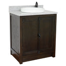 Bellaterra 31" Single Vanity" Brown Ash Top With Gray Granite And Round Sink 400100-BA-GYRD