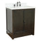 Bellaterra 31" Single Vanity" Brown Ash Top With White Quartz And Rectangle Sink 400100-BA-WER