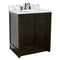 Bellaterra 31" Single Vanity" Brown Ash Top With White Carrara And Oval Sink 400100-BA-WMO