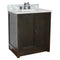 Bellaterra 31" Single Vanity" Brown Ash Top With White Carrara And Rectangle Sink 400100-BA-WMR