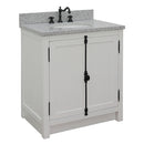 Bellaterra 31" Single Vanity" Glacier Ash Finish Top With Gray Granite And Oval Sink 400100-GA-GYO