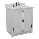 Bellaterra 31" Single Vanity" Glacier Ash Finish Top With White Quartz And Rectangle Sink 400100-GA-WER