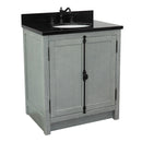 Bellaterra 31" Single Vanity" Gray Ash Finish Top With Black Galaxy And Oval Sink 400100-GYA-BGO