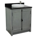 Bellaterra 31" Single Vanity" Gray Ash Finish Top With Black Galaxy And Round Sink 400100-GYA-BGRD