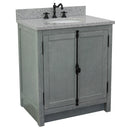 Bellaterra 31" Single Vanity" Gray Ash Finish Top With Gray Granite And Oval Sink 400100-GYA-GYO