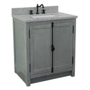 Bellaterra 31" Single Vanity" Gray Ash Finish Top With Gray Granite And Rectangle Sink 400100-GYA-GYR