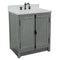 Bellaterra 31" Single Vanity" Gray Ash Finish Top With White Quartz And Rectangle Sink 400100-GYA-WER