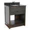 Bellaterra 31" Single Vanity" Brown Ash Finish Top With Black Galaxy And Oval Sink 400101-BA-BGO