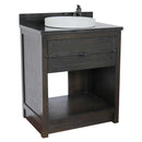 Bellaterra 31" Single Vanity" Brown Ash Finish Top With Black Galaxy And Round Sink 400101-BA-BGRD