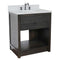 Bellaterra 31" Single Vanity" Brown Ash Finish Top With White Quartz And Rectangle Sink 400101-BA-WER