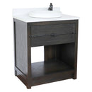 Bellaterra 31" Single Vanity" Brown Ash Finish Top With White Quartz And Round Sink 400101-BA-WERD