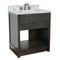 Bellaterra 31" Single Vanity" Brown Ash Finish Top With White Carrara And Rectangle Sink 400101-BA-WMR