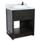 Bellaterra 31" Single Vanity" Brown Ash Finish Top With White Carrara And Round Sink 400101-BA-WMRD